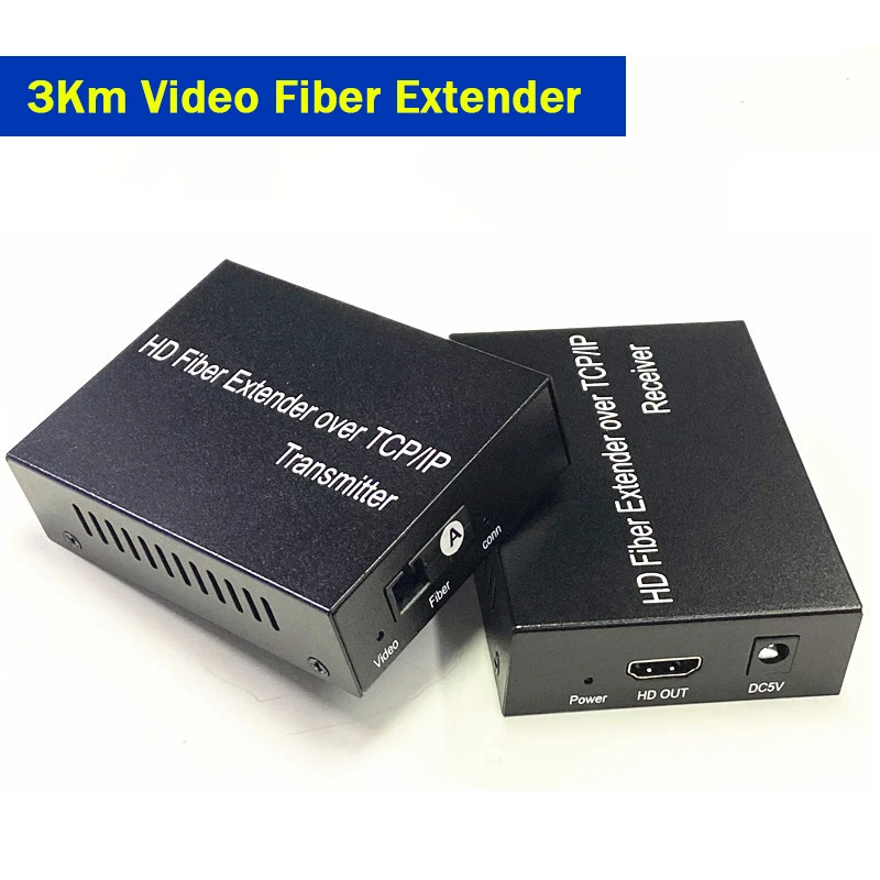 Extensor de fibra HDMI de 3Km sobre Cable de fibra óptica IP SC 20Km 1080P HDMI a transceptor extensor de vídeo de fibra para PC Loptop DVR TV