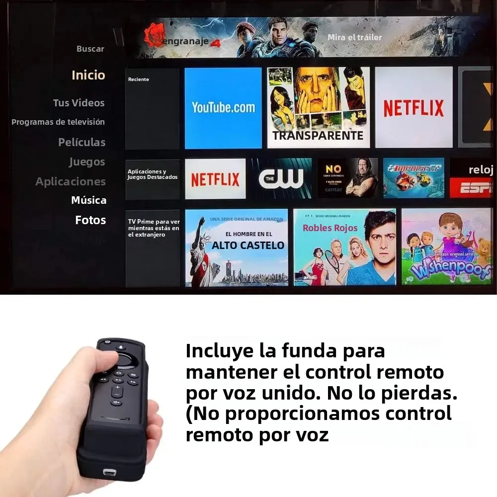 IPazzPort Mini teclado inalámbrico Bluetooth remoto, retroiluminado, teclas de acceso Multimedia, para TV-Stick 4k Max/TV Cube, Insignia/Toshiba/fireTV - imagen 5