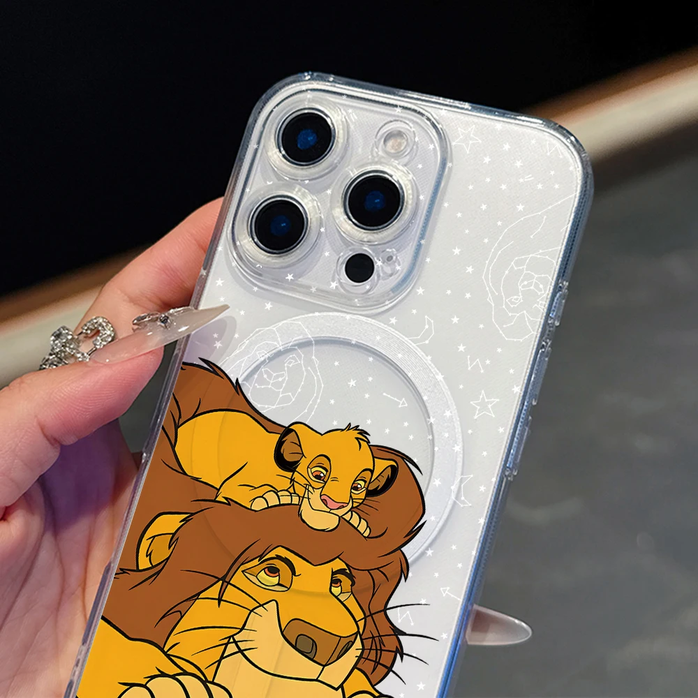 Rey León Simba para Magesafe funda de teléfono magnética para Samsung Galaxy S24 S23 S22 S21 Ultra Plus 5G S20 FE Note 20 10 cubierta transparente - imagen 3