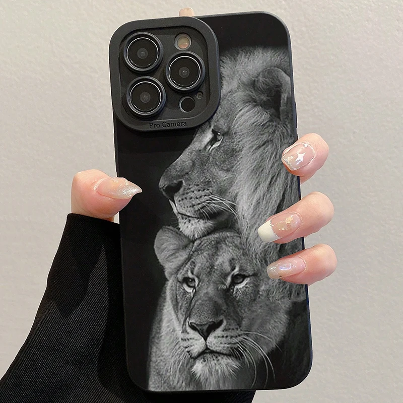 Funda de teléfono de silicona suave con estampado de León colorido detallada y perforada para Xiaomi Mi 11 Lite 12T 13T 14T Pro 5G 15 14 13 12 - imagen 3
