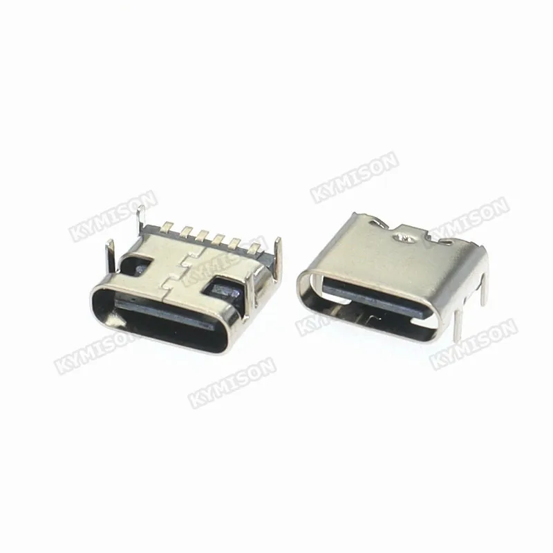 50pcs/lot Type C 6 Pin USB SMT Socket Connector USB 3.1 Type-C Female Placement SMD DIP For PCB design DIY high current charging - imagen 4