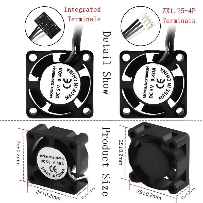 Piezas de impresora LS-3D, ventilador de refrigeración 2510 para Bambu Lab X1/P1 Hotend con Cable, ventilador de refrigeración rápido para Bambu X1C P1S P1P Series - imagen 2