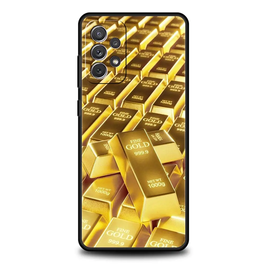 Funda de teléfono con diseño de dinero dorado para Samsung A51 A71 A21S A17 A11 A15 A25 A41 A23 A33 A53 A73 A07 A03S A05S A13 A35 A55 5G - imagen 2