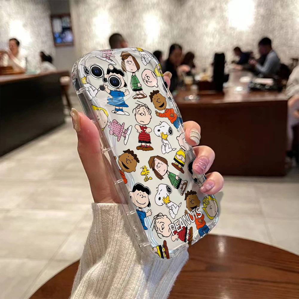 Funda bonita de Anime Snoopys 3D Wave para iPhone 15 14 13 12 11 Pro Max Mini X XR XSMAX 8 7 6S Plus, funda de silicona suave - imagen 3
