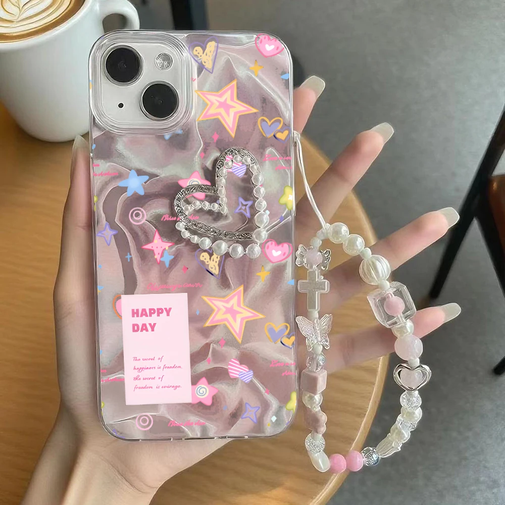 Funda con cadena de perlas de nube y estrella animada para Infinix Tecno Spark Go 2025 2 1 30C 10 10C 20C Smart 10 Plus 9 7 8 Hot 50i 30i 50 40 Pro - imagen 5