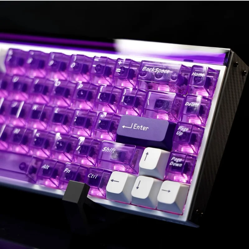 Teclas transparentes con degradado para Pc en varios colores, 132 teclas, Material Uv Pbt, teclas de teclado mecánico personalizadas, regalos - imagen 3
