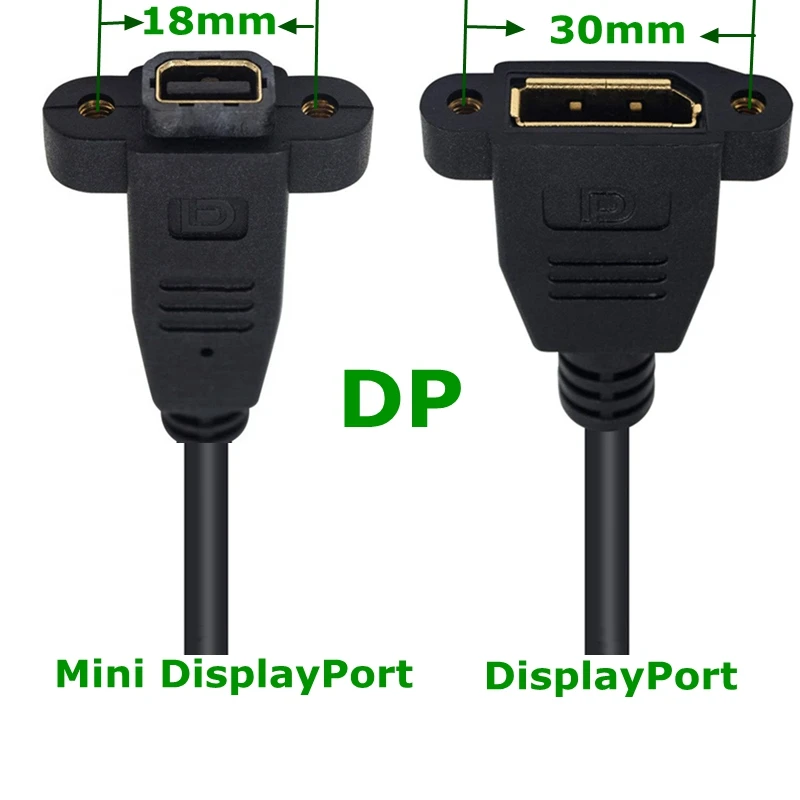 Cable 4K HD Mini DisplayPort hembra a DP hembra con orificios para tornillos de montaje en panel para monitores de computadora, cámaras digitales - imagen 3