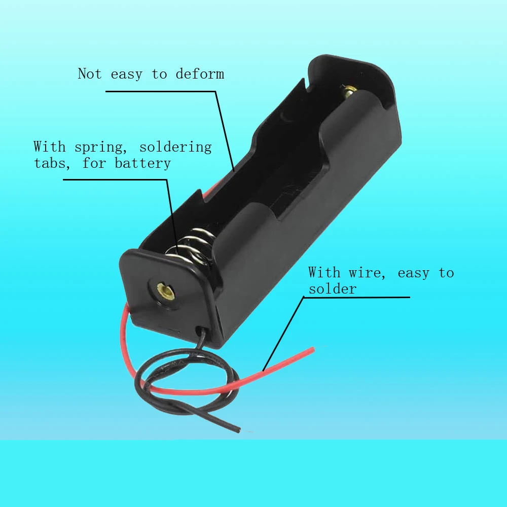 Soporte de caja de batería 18650 con paquete de cables, cajas de almacenamiento de batería DIY de 10/30 Uds., soporte de batería de 1 bahía 18650, 1 ranura 10 Uds