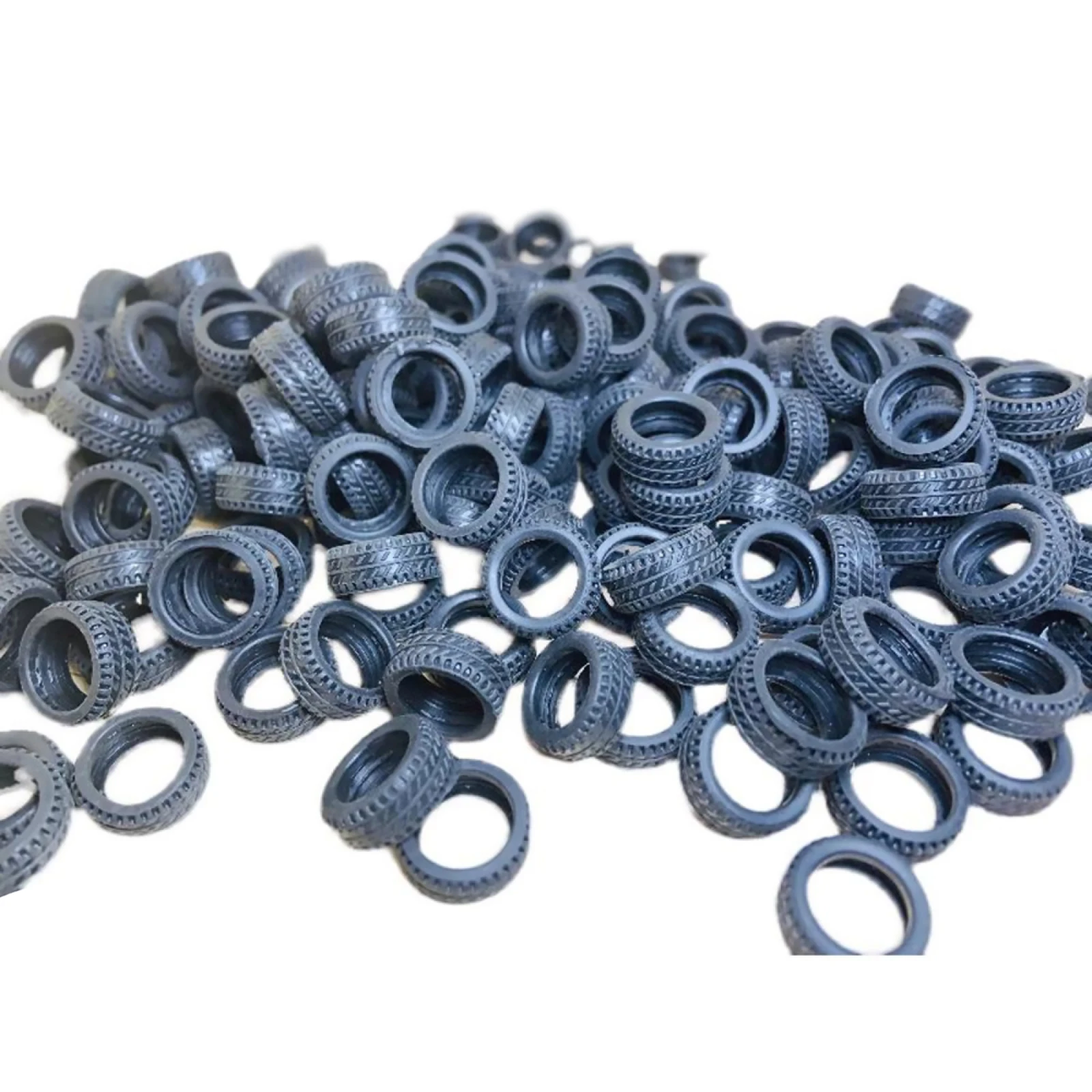 Neumáticos de goma para coche, accesorios de escena, diámetro de piel de 20mm, Diorama, piezas de coche RC de 8mm de ancho, 1/32, 50 unids/set