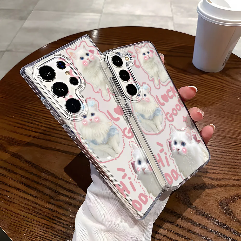 Funda de teléfono de gato para Samsung A56 5G Galaxy A55 A36 A26 A16 A15 A34 A35 A33 A53 A54 A25 A06 A05s A05 A14 A13 Funda suave de TPU - imagen 2