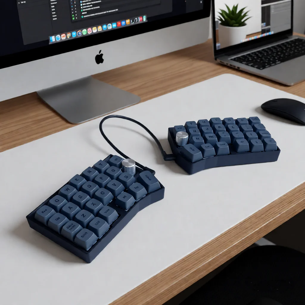 SZRKBD XT64 Teclado mecánico dividido ergonómico, diseño con cable 60% con perilla, interruptor lineal prelubricado intercambiable en caliente, retroiluminación RGB - imagen 5