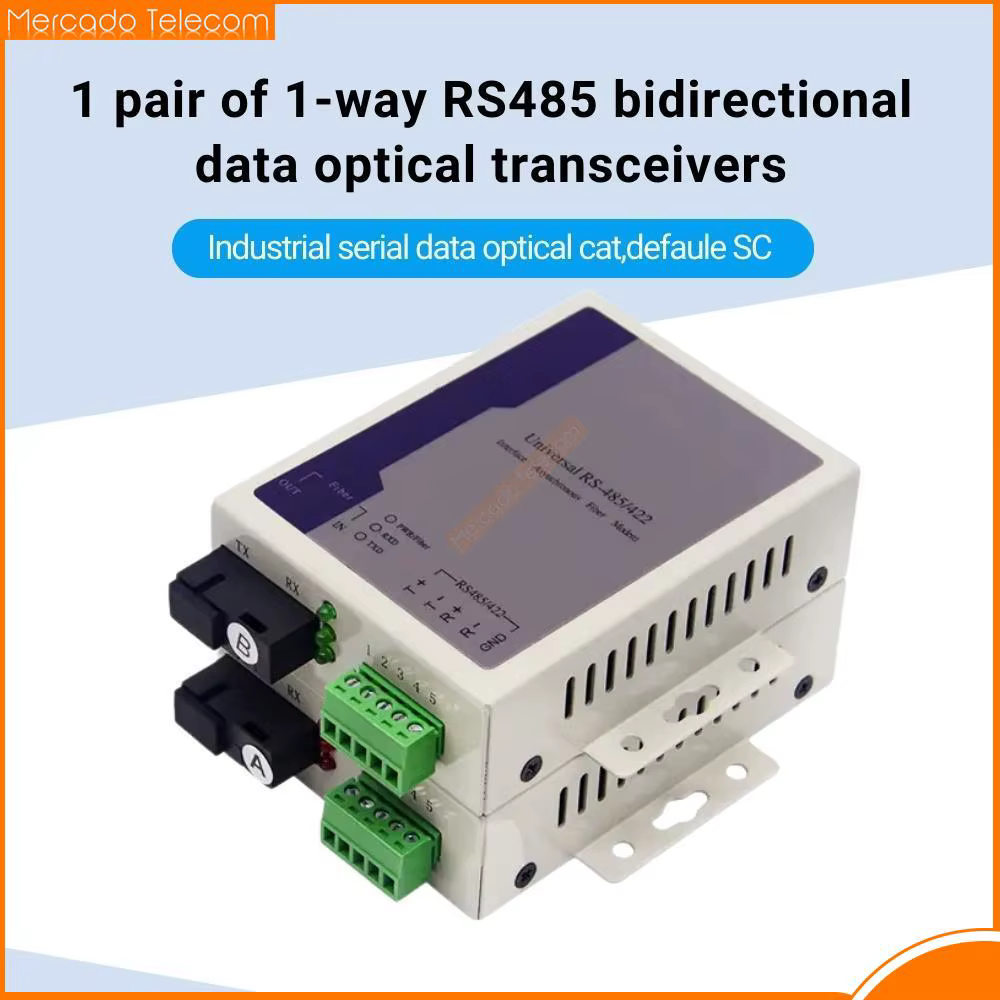 Convertidor de medios RS485 con fibra optica SC bidireccional