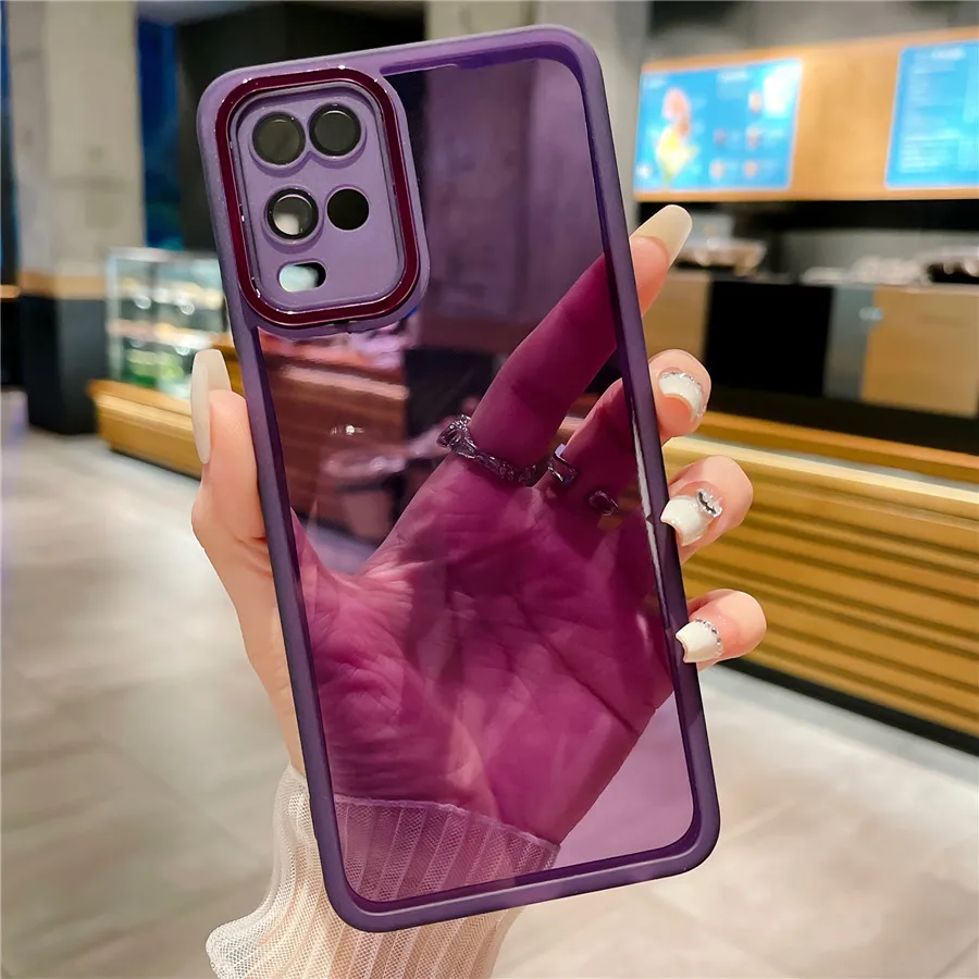 Funda de teléfono transparente de Color para Samsung A32, A52, A72, A13, A33, A53, A73, A15, A35, A55, A14, A34, A54, A24, A25, fundas traseras de lente de silicona - imagen 3