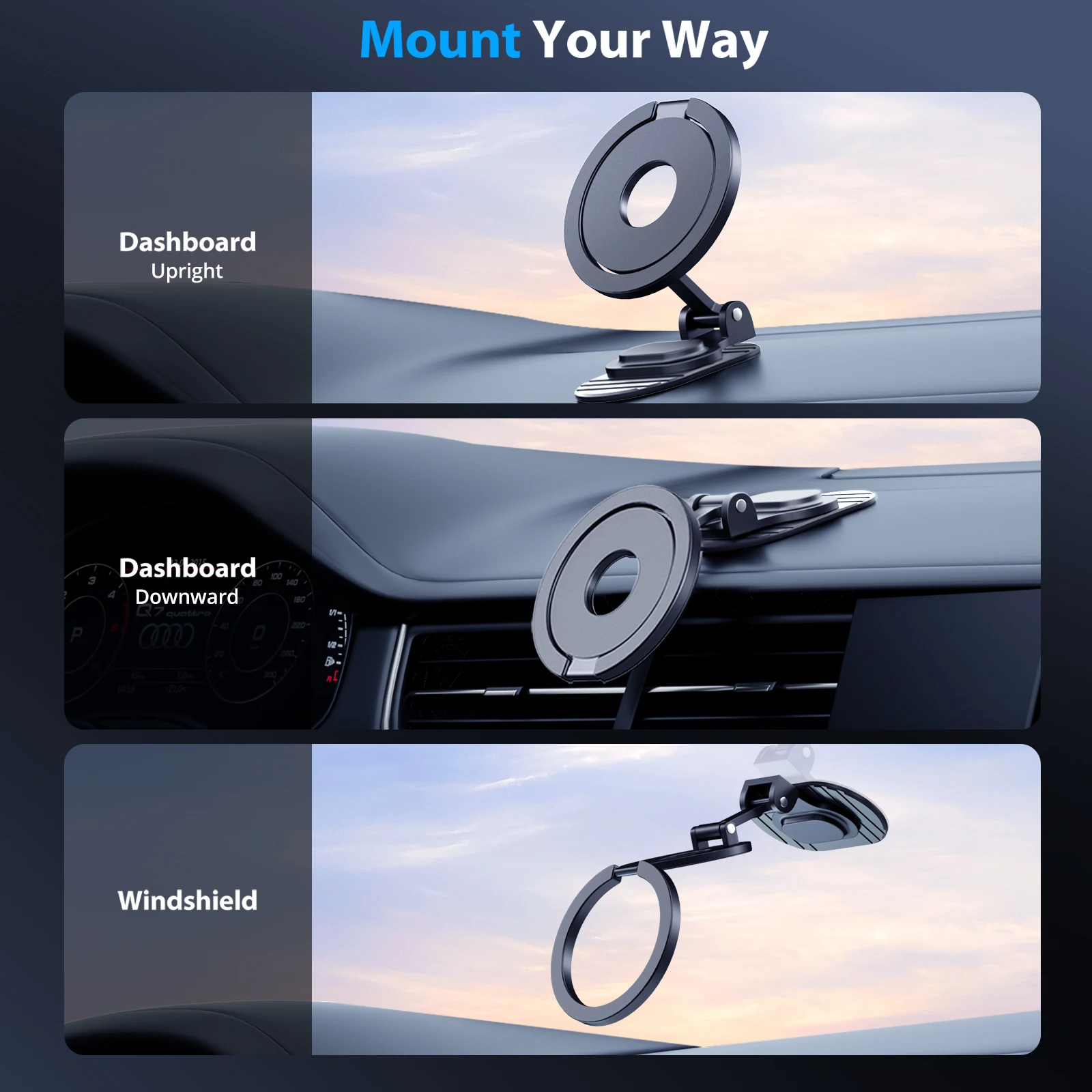 Soporte magnético para teléfono de coche soporte magnético para coche GPS soporte móvil en soporte para coche para iPhone 15 14 13 12 Macsafe Samsung Xiaomi - imagen 5