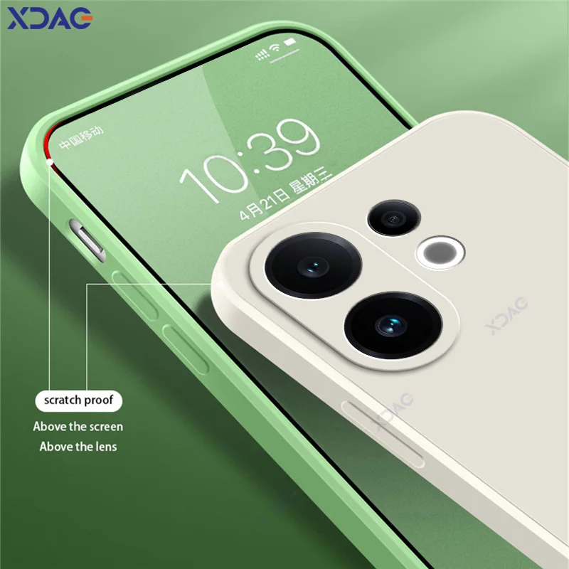 Fundas de lujo para teléfonos móviles VIVO S30 5G, protección de cámara VIVOS30, fundas suaves de moda, funda cuadrada de armadura de silicona líquida - imagen 4