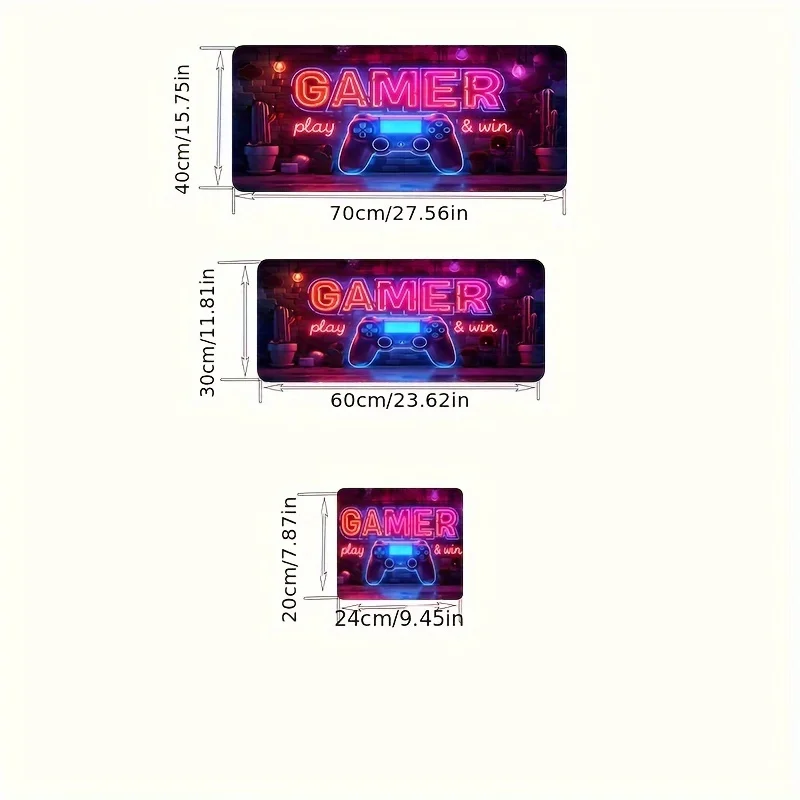 Alfombrilla de ratón con luces de neón para jugadores, alfombrilla de escritorio de goma duradera para juegos, oficina, hogar, teclado antideslizante, accesorio para deportes electrónicos - imagen 4