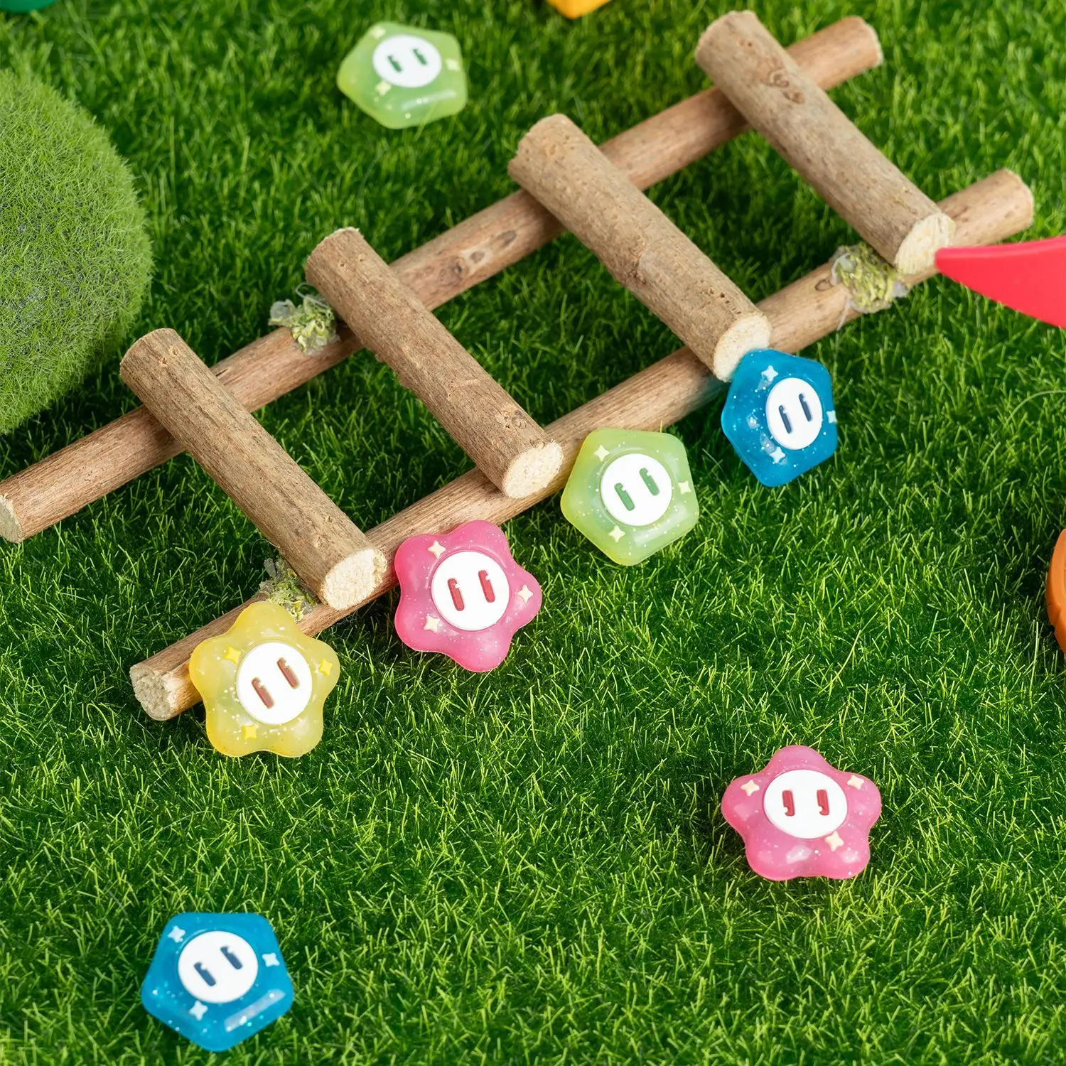 Lindo juego de flores ostentosas de silicona suave pulgar Stick Grip Cap Joystick cubierta para interruptor NS Oled/Lite Joy-con Glitter Thumbstick Case - imagen 3