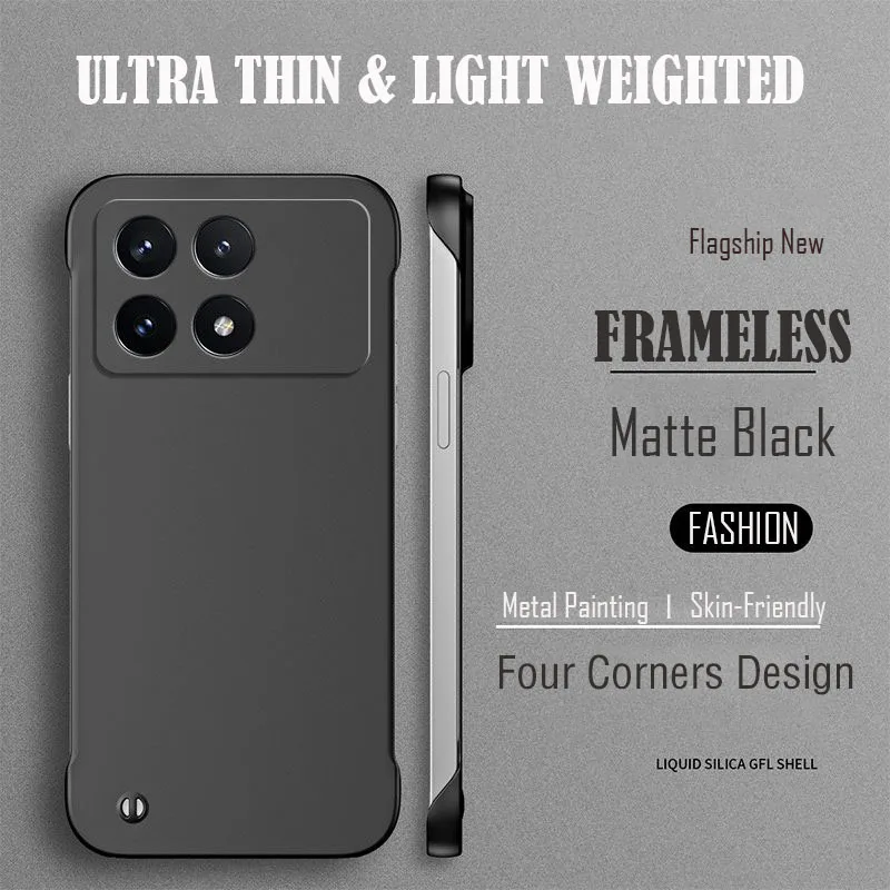 Funda de teléfono sin marco ultrafina con pintura de superficie de Metal para XIAOMI Poco X6 F6 F5 Pro F3, funda completa suave - imagen 3