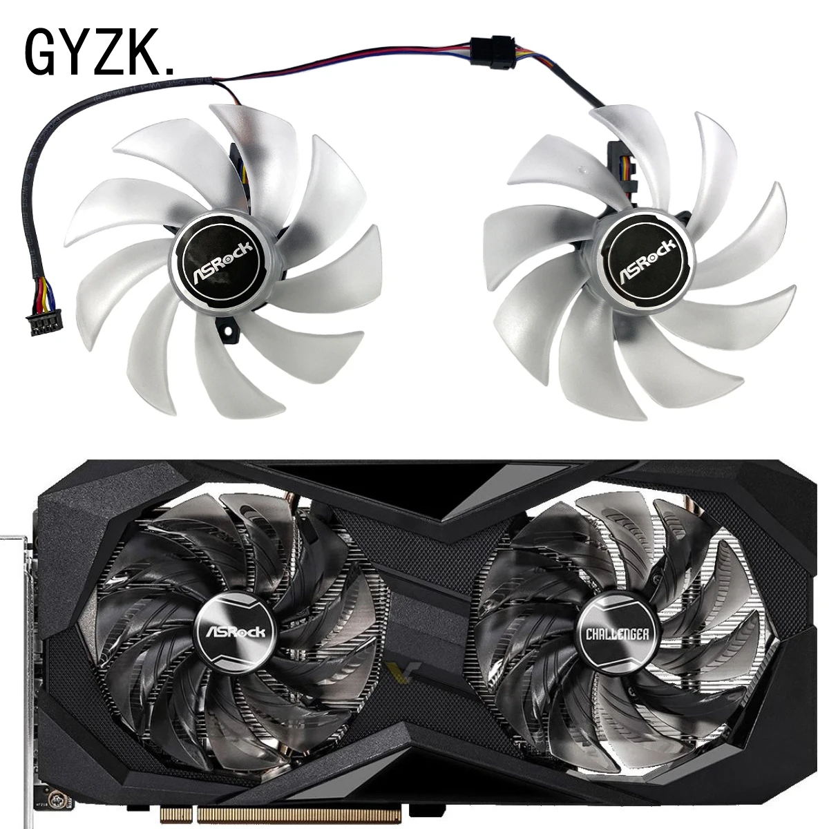 DIY para ASROCK Radeon RX6600 6600XT 6650XT 6700XT Challenger D OC ventilador de repuesto para tarjeta gráfica