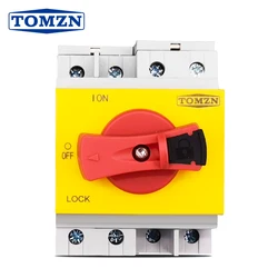TOMZN 4P PV DC 1200V 32A carril Din manija giratoria Solar aislador interruptor giratorio seccionador para caja de distribución Solar