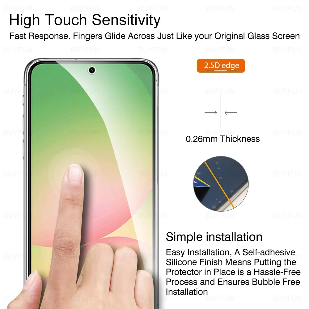 5-1 Uds Protector de pantalla para Samsung Galaxy A56 A36 A26 A16 A06 5G cubierta completa de vidrio templado samsung A 56 36 26 16 06 vidrio transparente - imagen 3