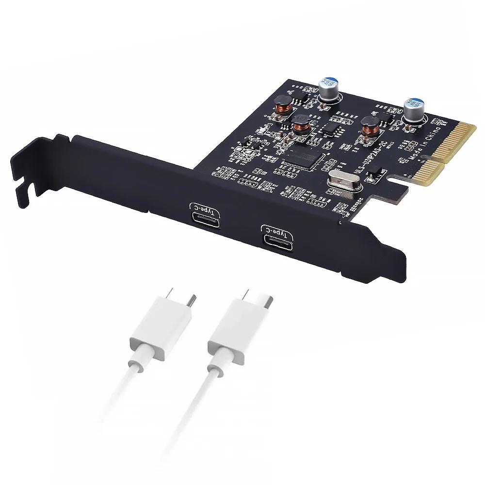 PCIE 4X a USB 3,1 Gen2 10Gbps 2 puertos tipo C adaptador pci-express convertidor tarjeta de expansión Chip ASM1142 para ordenador portátil Dual Typc-c - imagen 3