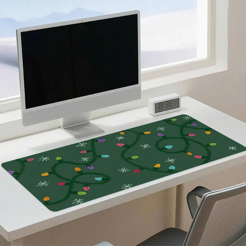 Decoración navideña con copos de nieve, bastones de caramelo, alfombrilla para ratón, accesorios de escritorio antideslizantes de goma grande, alfombrilla para teclado de oficinas - imagen 3