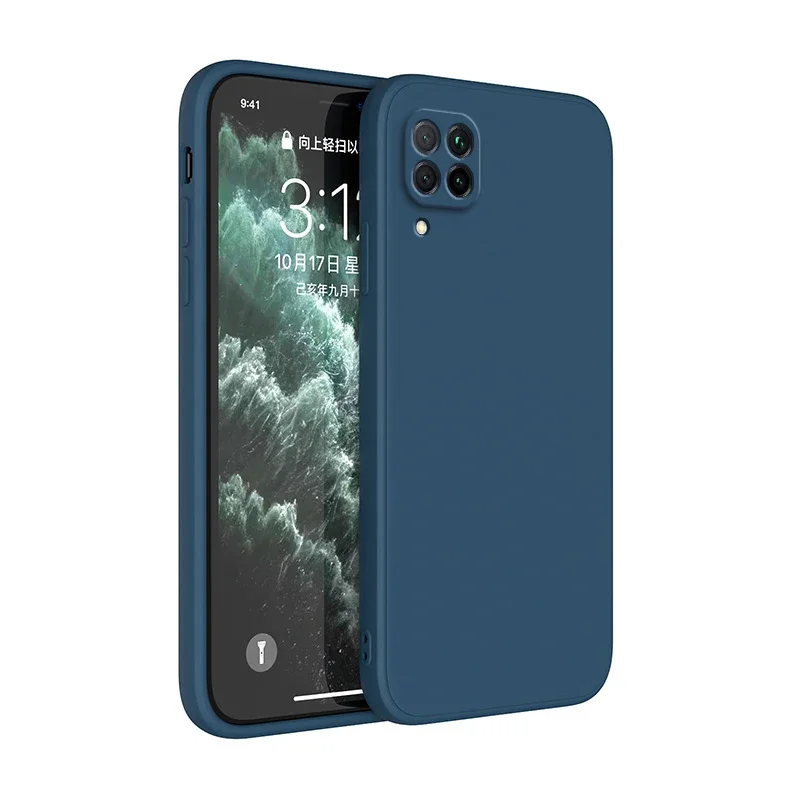 Funda de teléfono para Huawei P40 Lite P40Lite 4G, carcasa trasera de silicona líquida suave a prueba de golpes