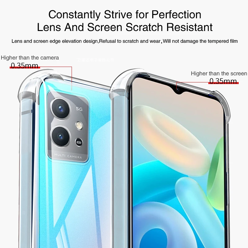 Funda de teléfono móvil suave y transparente para VIVO Y30 5G estándar Y30G Airbag, transparente, a prueba de golpes, de silicona, Protección trasera, accesorios - imagen 3