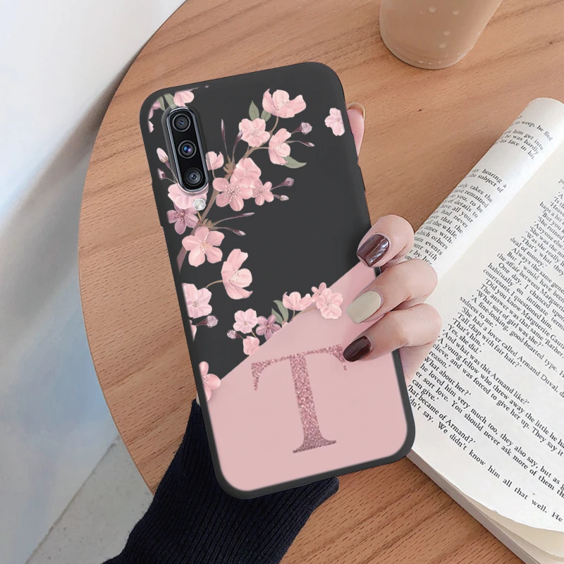 Funda de teléfono con letras y flores para Samsung Galaxy A50, A50S, A30S, A70, a prueba de golpes, TPU, funda de silicona suave para Samsung A 70 - imagen 5