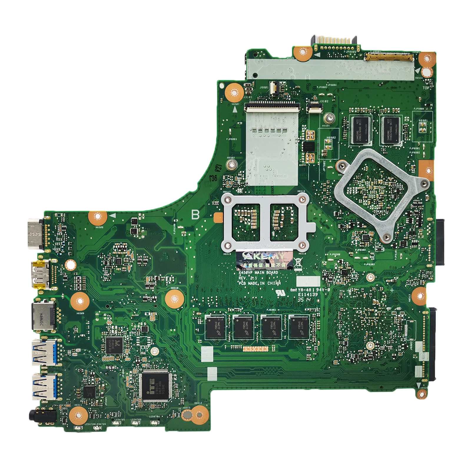 Placa base para ordenador portátil ASUS X450CP X450VP X450VP X450V D452VP VM400VP 1007U/2117U CPU i3 3th Gen 2G-RAM V1G - imagen 3