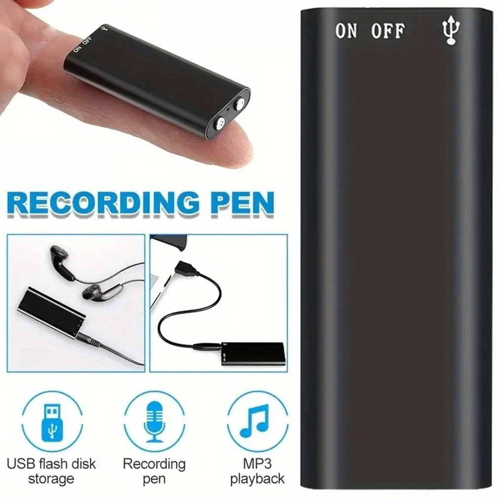 Ultra-Thin 8GB/16GB/32GB/64GB Mini Voice Recorder Digtal Professional Dictaphone Recorder HD Noise Reduce Recording MP3 Player - imagen 3