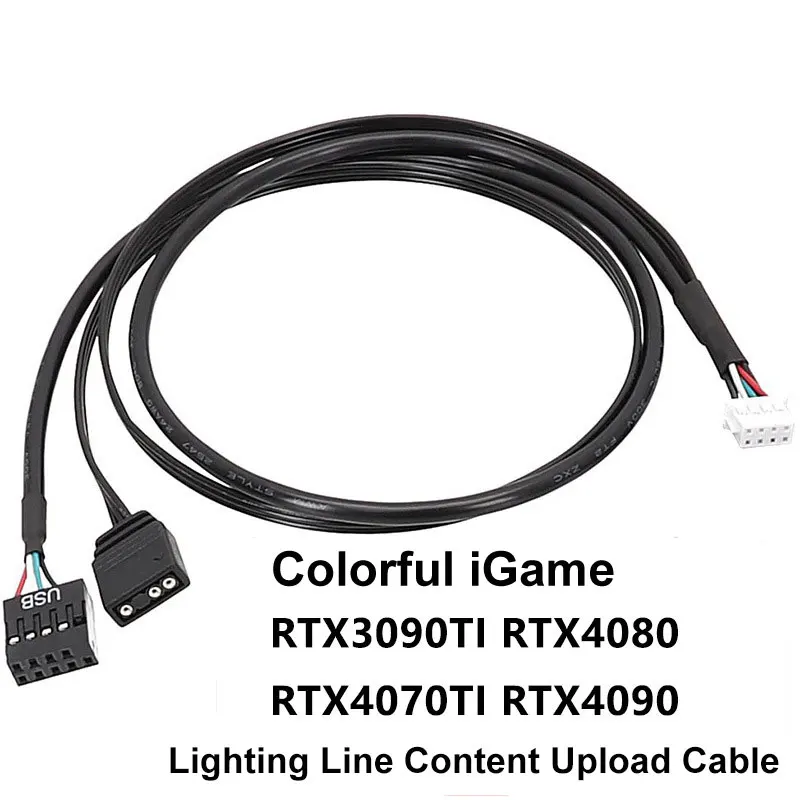 Cable RGB colorido de sincronización iGame RTX3090TI RTX4080 RTX4070TI, Cable de carga de contenido ligero