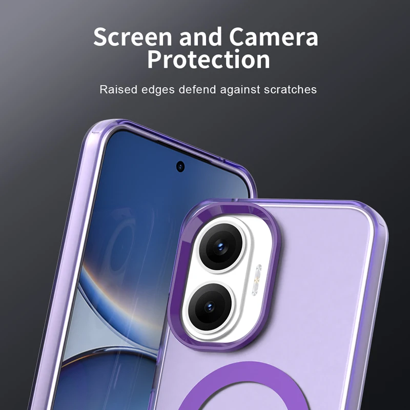 Para Xiaomi POCO F7 funda magnética ELVEV ultrafina dura PC TPU cubierta de teléfono de succión translúcida