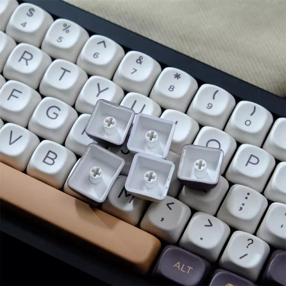 Juego de teclas de café GMK de 126 teclas, teclas redondas de perfil MOA, tapa de tecla de sublimación de tinte PBT para interruptor MX, Teclado mecánico para juegos - imagen 3