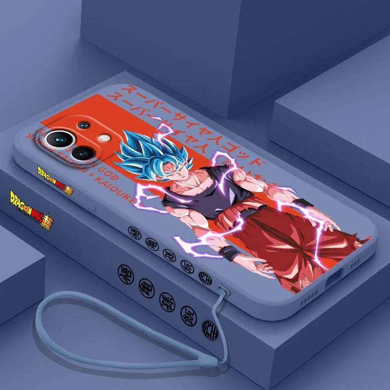 Moda d-dragon Ball Saiyan para Xiaomi Mi 17 15 14 13 12 11 9 13T 12T Lite Pro Max 5G cubierta de la caja del teléfono de cuerda izquierda líquida - imagen 4
