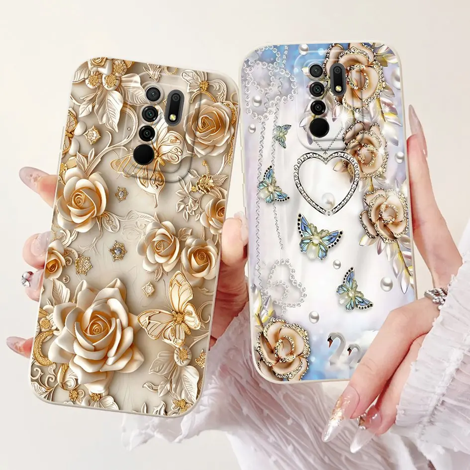 Fundas de teléfono para Xiaomi Redmi 9 9 Prime, funda trasera de silicona suave con dibujos de gato y conejo para Redmi9 9Prime, carcasa a prueba de golpes - imagen 3