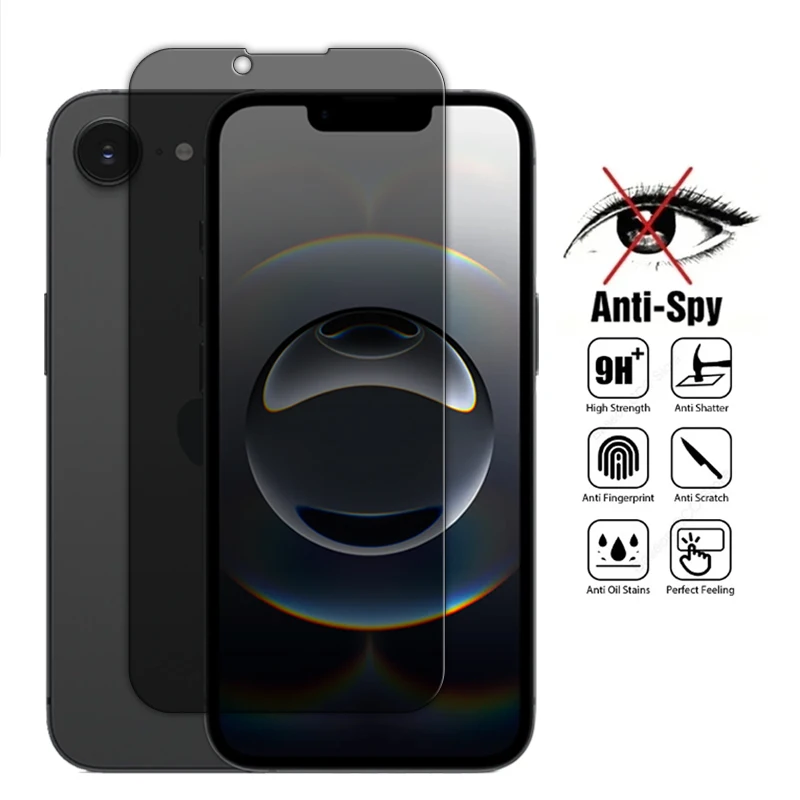 Para iPhone 16E vidrio para Apple iPhone 16E vidrio templado 6,1 pulgadas Anti Peep privacidad pegamento completo Protector de pantalla para iPhone 16E - imagen 2