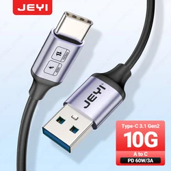 JEYI Cable USB A a C 60W – Carga Rápida 10Gbps para Samsung Xiaomi