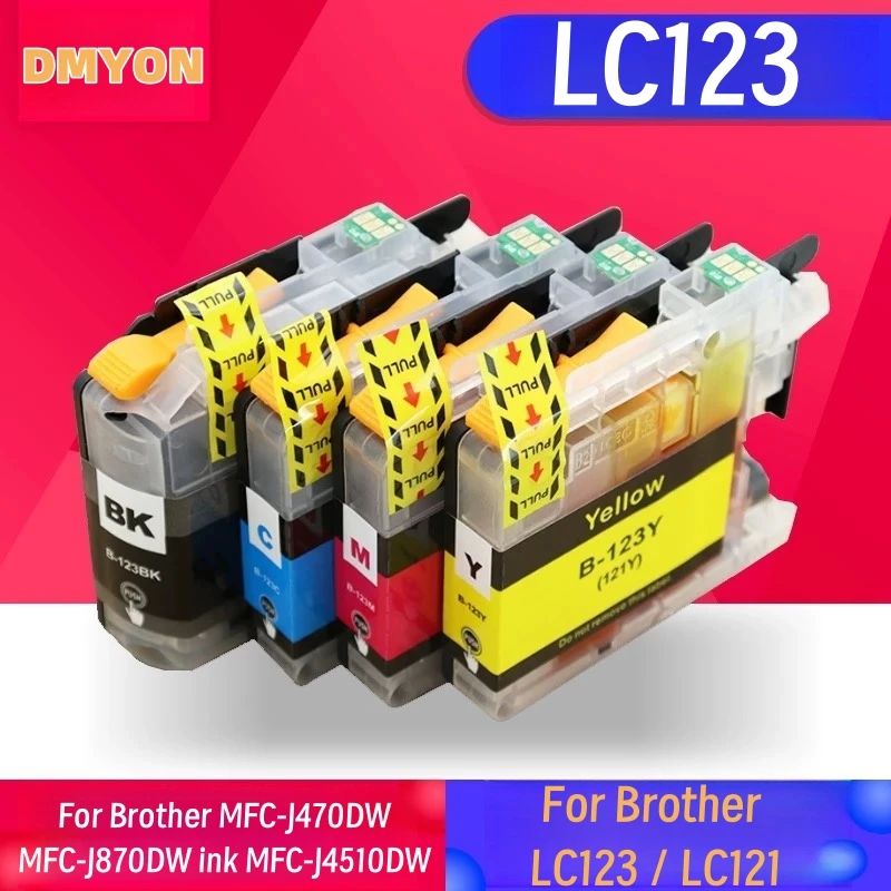 2 juegos de cartuchos de inyección de tinta LC123 LC121 para Brother MFC-J470DW MFC-J870DW tinta MFC-J4510DW MFC-J4610DW DCP-J4110DW DCP-J552DW tinta