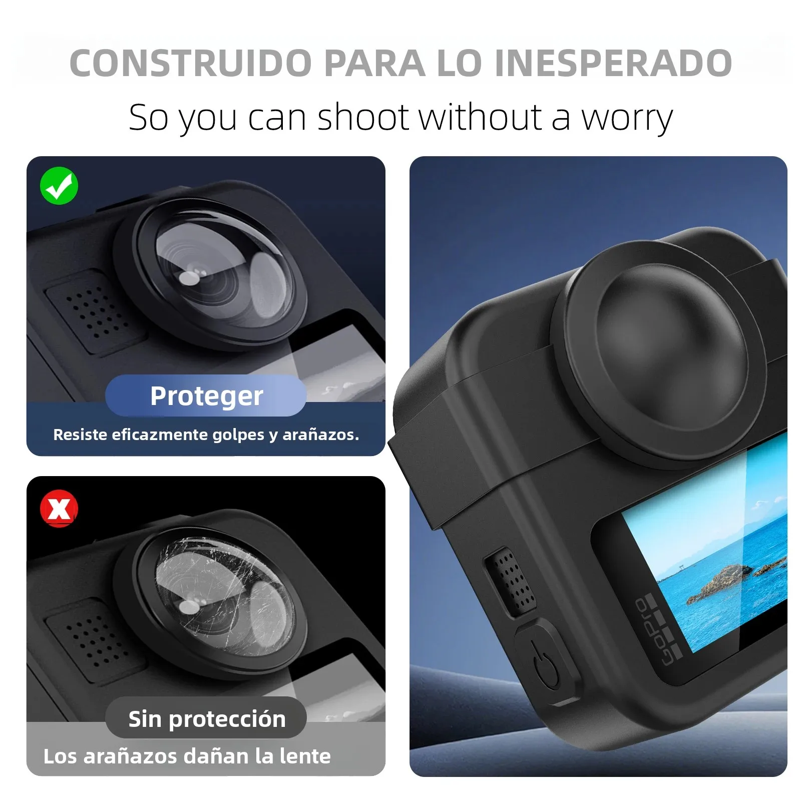 Funda de silicona para GoPro MAX 2, Protector de lente y cubierta protectora suave para GoPro MAX2, accesorios de protección de cámara antiarañazos - imagen 5