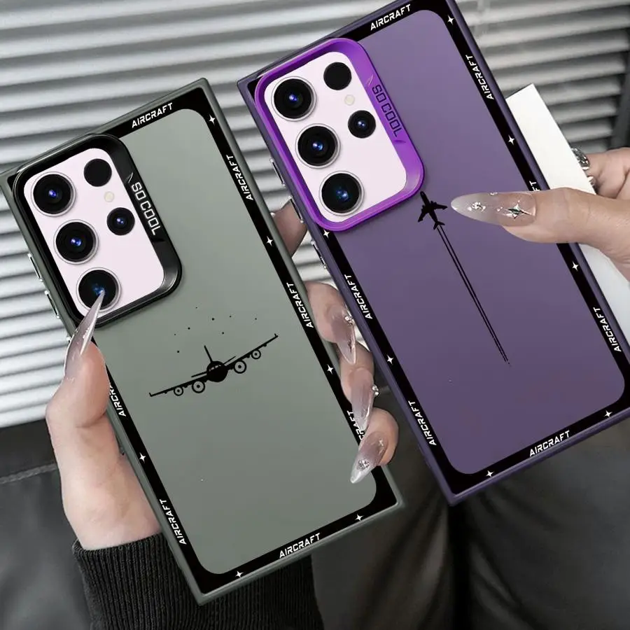Funda trasera de teléfono con aviones para Samsung Galaxy S23 S20 Plus S25 S24 FE S23 S22 S21 Note 20 Ultra