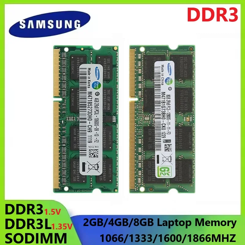 SAMSUNG Memoria para computadora portátil DDR3 Memoria DDR3L SODIMM RAM para computadora portátil 8GB 4GB 2GB Notebook de alto rendimiento Sodimm RAM 1333 1600Mhz 1866MHz - imagen 2