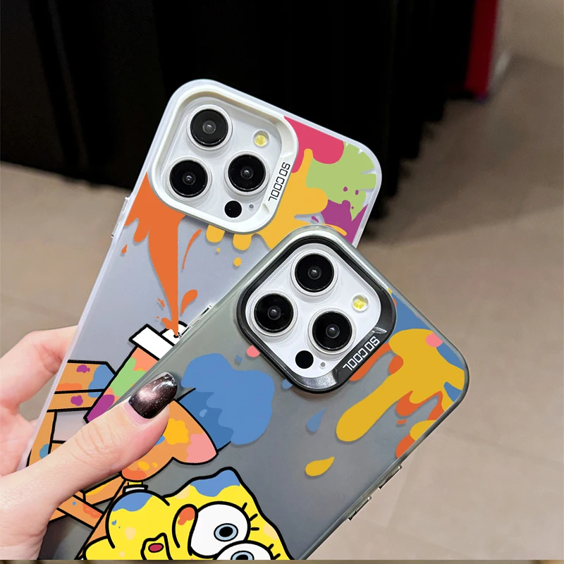 Graffiti SpongeBobs funda chapada a prueba de golpes para Samsung Galaxy A33, A53, A73, A05S, A15, A35, A55, A13, A23, A22, A32, A52, A52S, A72, A51, A71 - imagen 5