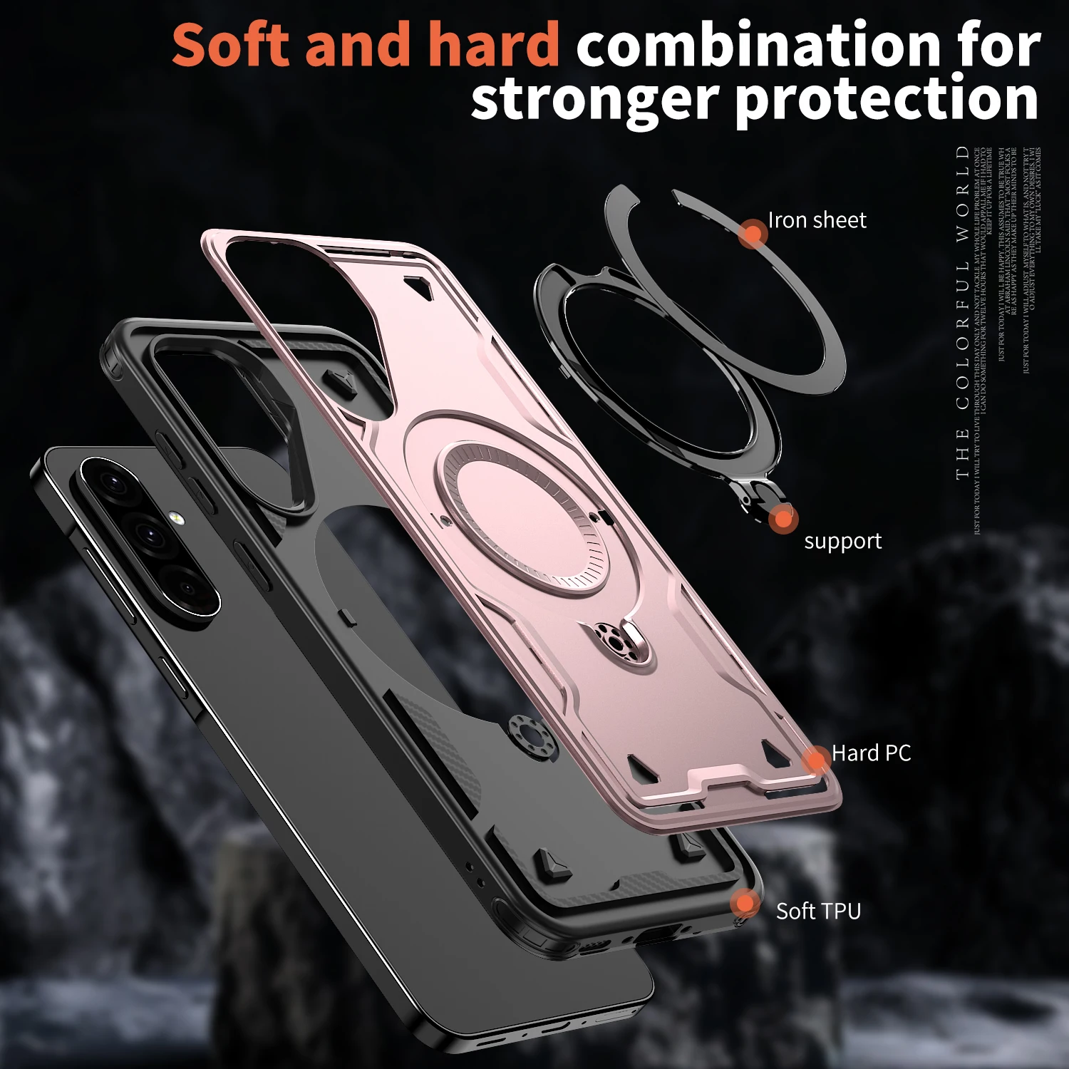 Funda de teléfono magnética giratoria de lujo 360 para Samsung S25 Ultra S24 Plus S23 A17 A55 A25 soporte para MagSafe cubierta a prueba de golpes - imagen 5