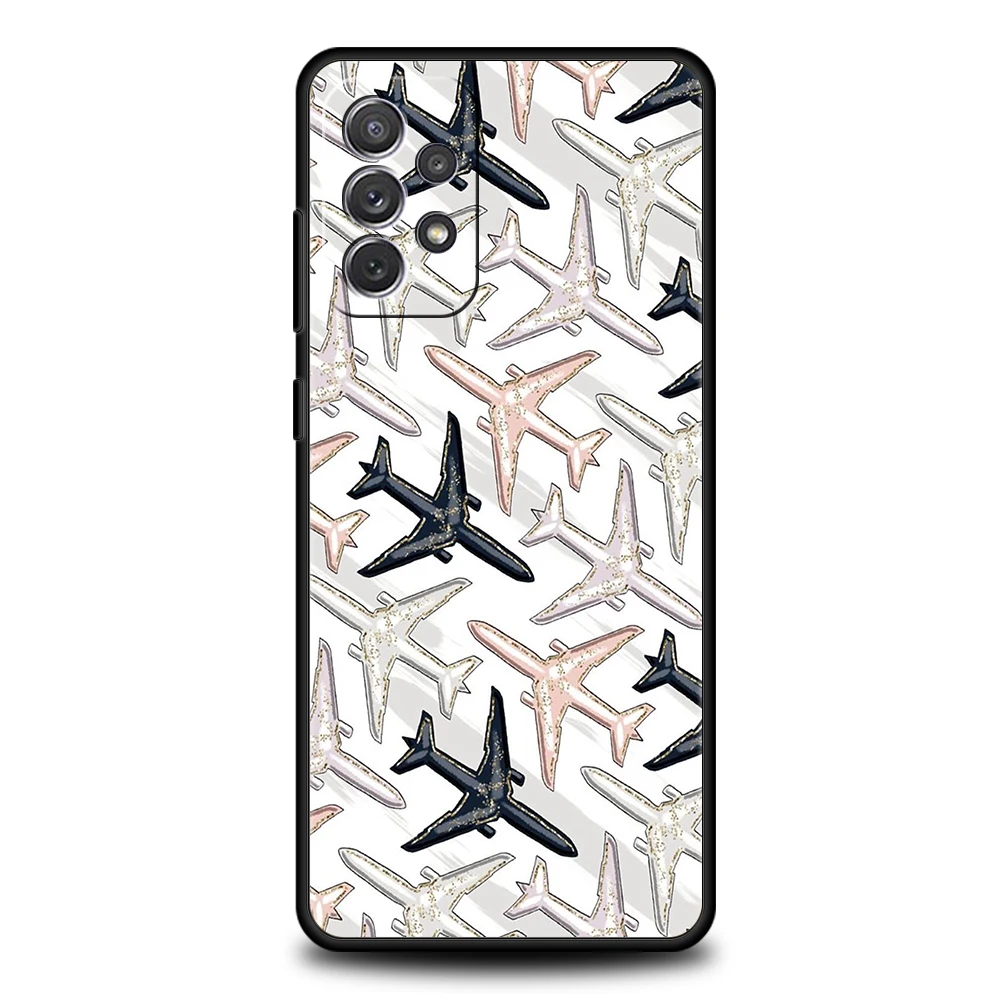 Funda de teléfono para Samsung A15 A13 A35 A55 A51 A71 A41 A31 A21S A03S A05 A17 A23 A25 A33 A53 A73 5G A07 4G, funda con patrón de avión - imagen 4