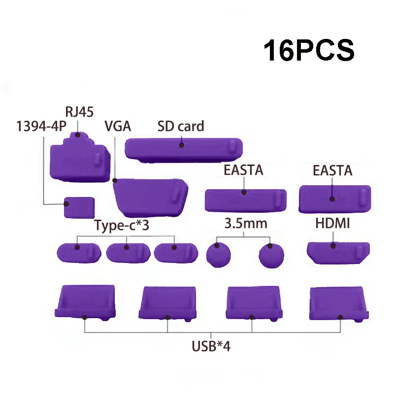 16pcs purple