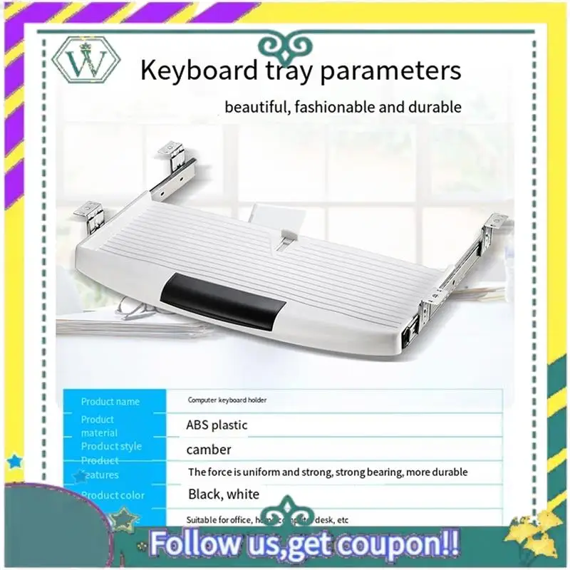 A28Q-placa de almacenamiento para teclado debajo del escritorio, cajón, bandeja para teclado, soporte para teclado de oficina, organizador deslizante para teclado - imagen 2