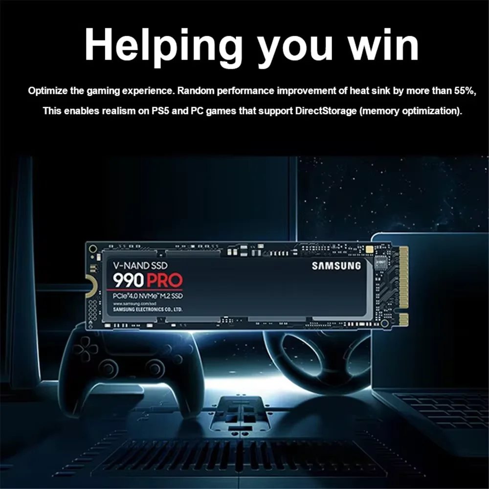 Samsung SSD 990PRO 1TB 2TB 4TB M.2 2280 Disco interno de estado sólido PCIe Gen 4.0 X 4 NVMe Lectura máxima 7450 Mbps para computadora portátil - imagen 4