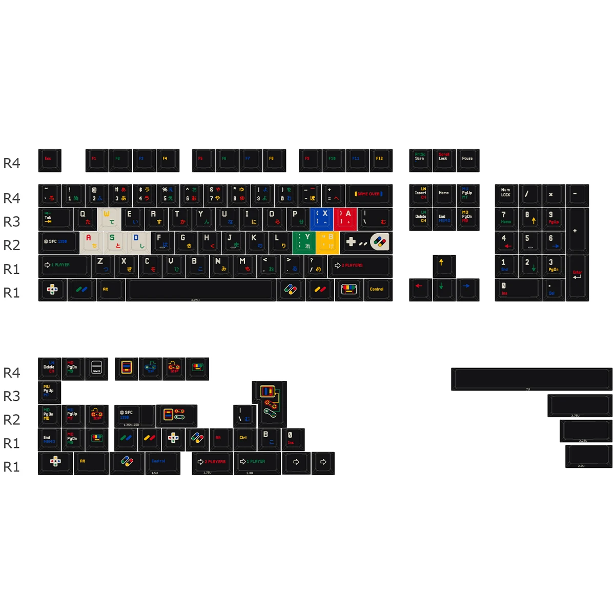 142 teclas Retro SFC teclas blancas perfil de cereza PBT SUB-DYE teclas personalizadas para interruptor MX DIY teclas ISO tapas de teclado mecánico - imagen 3